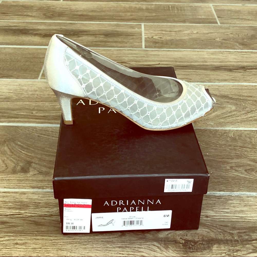 Adrianna Papell Jamie Silver Embellished Pumps